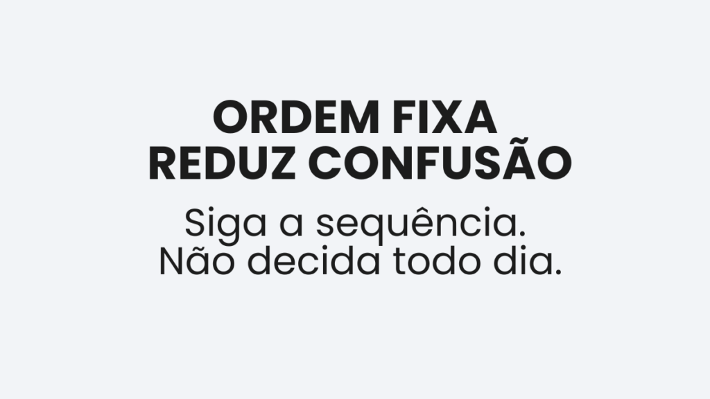 Importância de seguir uma ordem fixa para organizar várias matérias